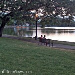Washington Park Sunset Bench Couple Water DLREV