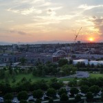 Sunset over west Denver and the mountains