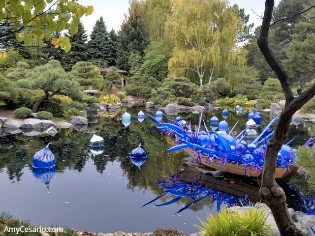 Chihuly Blue and Purple Boat Denver Botanic Gardens