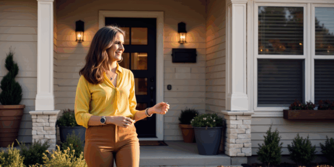 Front porch with fresh curb appeal in Denver, where Amy shares tips on how to prepare your home for sale